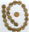 1 Flat Faceted 18x15mm Smoky Quartz Oval
